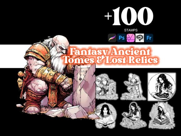100 Ancient Tomes Lost Relics Procreate