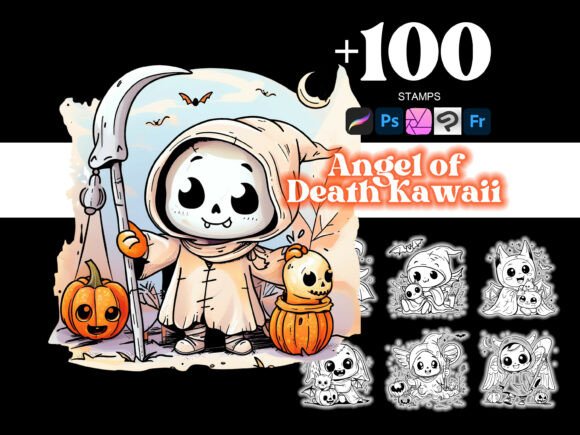 100 Angel of Death Procreate Brushes for iPad Artists