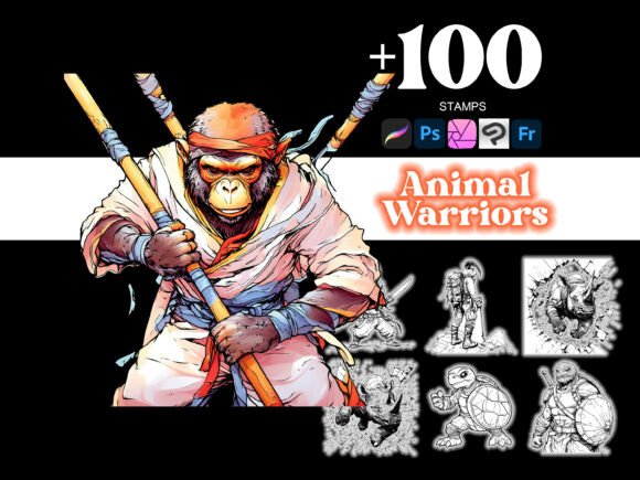 100 Animal Warriors Procreate: Enhance Your Digital Art with Powerful Creative Tools