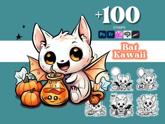 100 Bat Halloween Photoshop Brushes for Creative Digital Art
