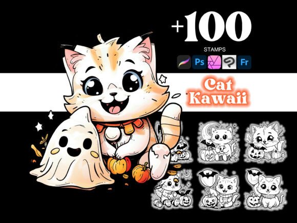 100 Cat Halloween Procreate: Creative Inspiration for Artists and Designers