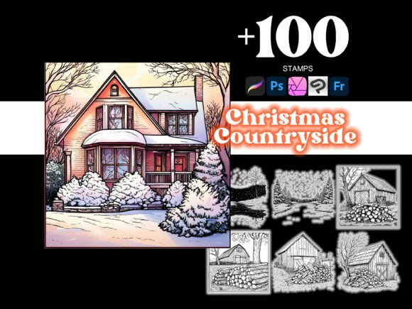 100 Christmas Countryside Procreate: Transform Your Art with Realistic Holiday Elements