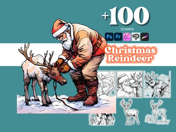 100 Christmas Reindeer Photoshop: Strategic Design Tools for Creative Professionals