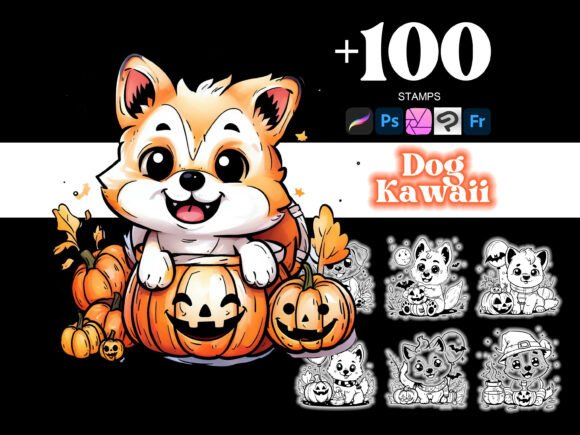 100 Dog Halloween Procreate: Elevate Your Digital Art with Adorable Canine Halloween Designs