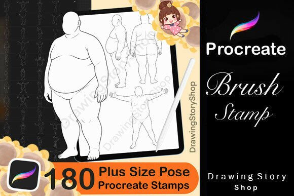 180 Procreate Male Plus Size Body Stamps: A Valuable Resource for Digital Artists