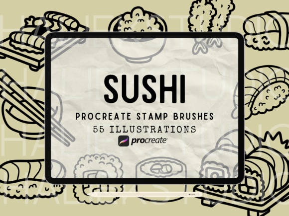 55 Sushi Doodles Procreate Stamps Brush: A Practical Toolkit for Creative Designers