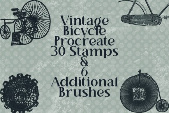 Capture the Charm of Vintage Cycling with the Vintage Bicycle Procreate Stamp Set