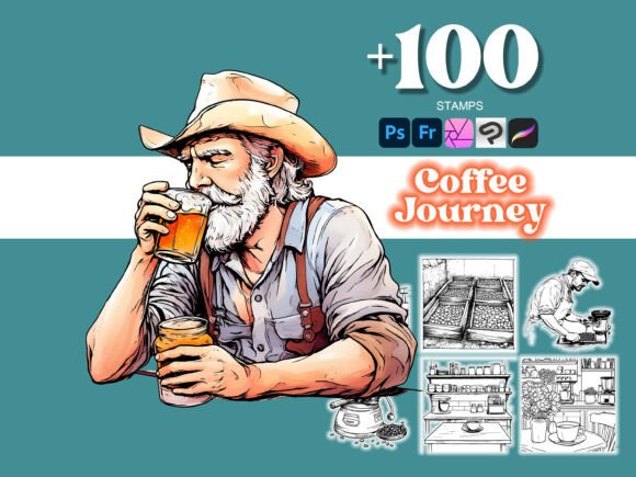Coffee Journey Photoshop Brushes for Creative Excellence