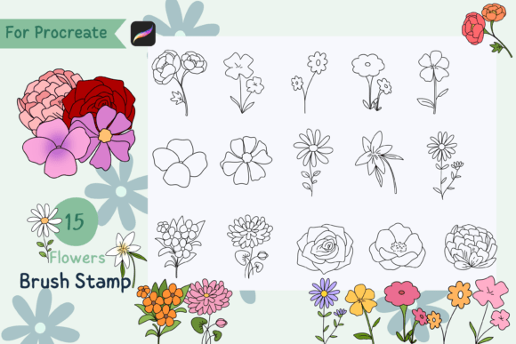 Creative Possibilities with Procreate Brush Stamp Flowers