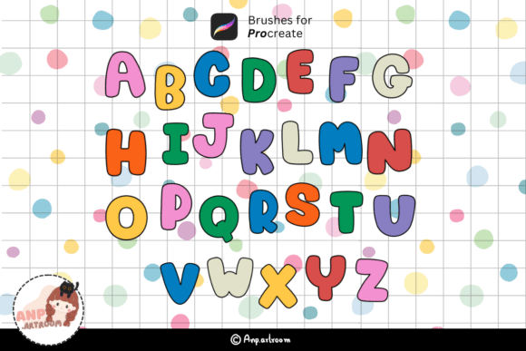 Cute Alphabet and Number Brush Stamp for Procreate: A Creative Tool for Digital Artists