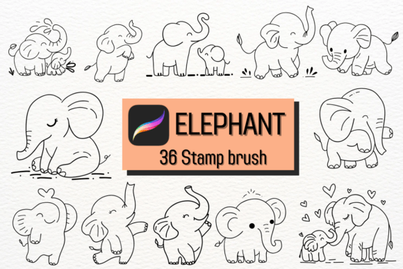 Elephant: A Unique Procreate Stamp Brush Set for Creative Expression