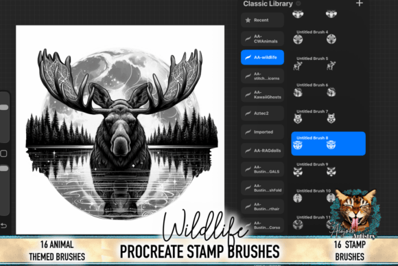 Enhance Your Nature-Inspired Art with the Wildlife Procreate Brush Set