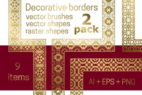 Enhancing Design Projects with Decorative Borders Pack 2