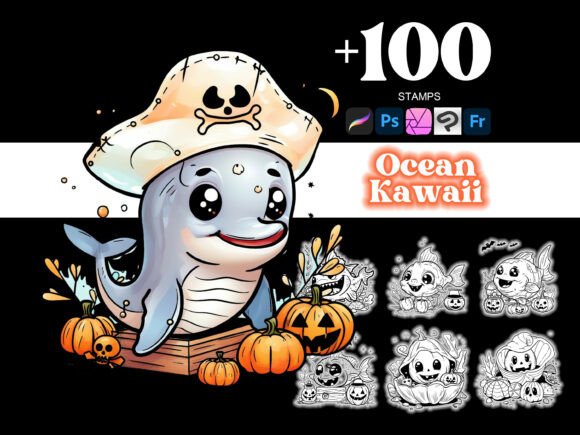 Enhancing Digital Art with the 100 Ocean Halloween Procreate Brush Collection