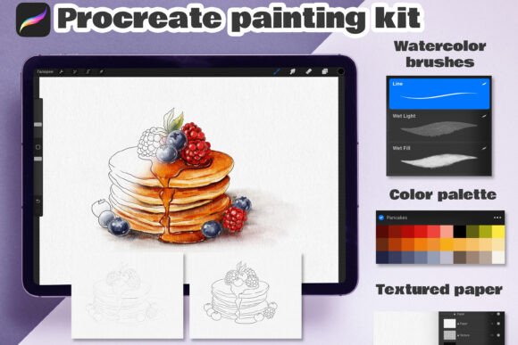 Procreate Watercolor Drawing Kit Brush Overview