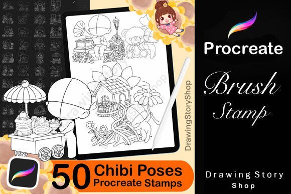 Unlocking Creativity with the 50 Procreate Chibi Kawaii Brush Set: A Comprehensive Guide